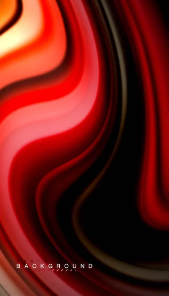 Siyah arkaplanda soyut dalga çizgileri sıvı gökkuşağı stili renk çizgileri — Stok Vektör