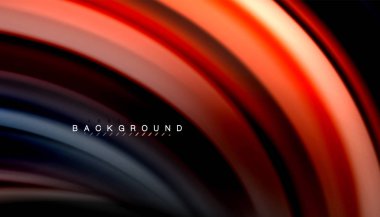 Siyah arkaplanda soyut dalga çizgileri sıvı gökkuşağı stili renk çizgileri