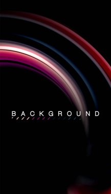 Siyah arkaplanda soyut dalga çizgileri sıvı gökkuşağı stili renk çizgileri