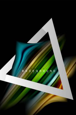 Sıvı sıvı metalik tarzı çizgi şeklinde Holografik dizayn renkleri. Sunum, app duvar kağıdı, başlık sayfası veya poster için sanatsal illüstrasyon vektör