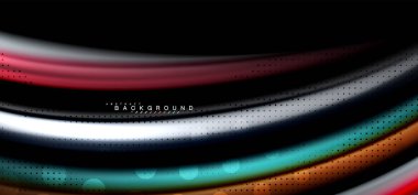 Siyah arka plan üzerinde renkli dalga satırları