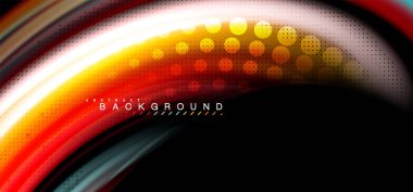 Siyah arka plan üzerinde renkli dalga satırları