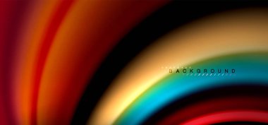 Siyah arka plan üzerinde renkli dalga satırları