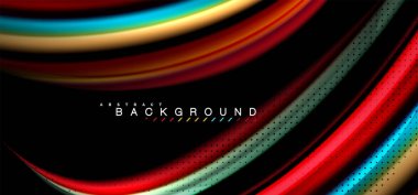 Siyah arka plan üzerinde renkli dalga satırları