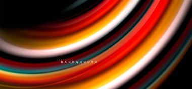 Siyah arka plan üzerinde renkli dalga satırları