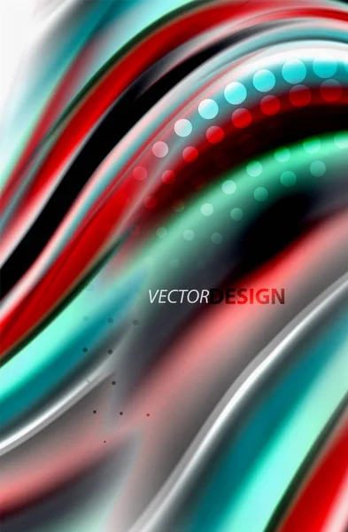 Ondas de color arco iris, vector difuminado fondo abstracto — Vector de stock