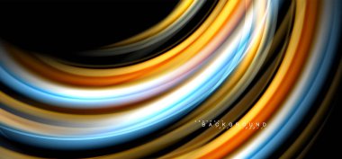 Siyah arka plan üzerinde renkli dalga satırları