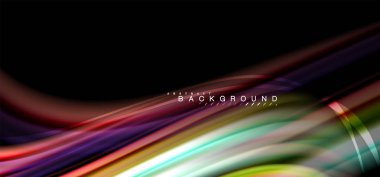 Siyah arka plan üzerinde renkli dalga satırları