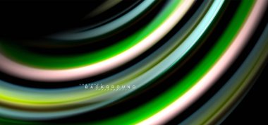 Siyah arka plan üzerinde renkli dalga satırları