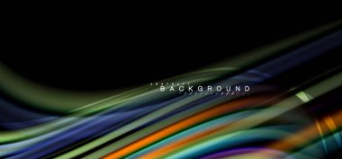 Siyah arka plan üzerinde renkli dalga satırları