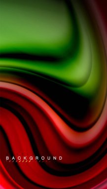 Dalga satırları sıvı gökkuşağı tarzı renk çizgili siyah arka plan üzerine soyut. Sunum, app duvar kağıdı, başlık sayfası veya poster için sanatsal illüstrasyon vektör