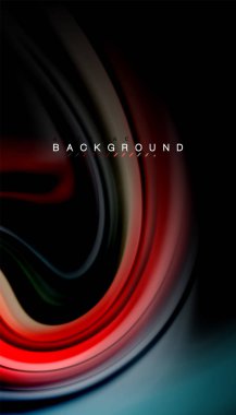 Siyah arkaplanda soyut dalga çizgileri sıvı gökkuşağı stili renk çizgileri