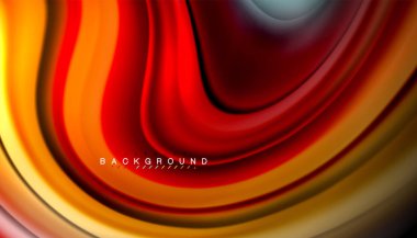 Siyah arkaplanda soyut dalga çizgileri sıvı gökkuşağı stili renk çizgileri