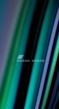 Sıvı gökkuşağı renkleri siyah arka plan üzerinde vektör dalga çizgiler ve kıvrımlar