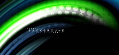 Siyah arka plan üzerinde renkli dalga satırları