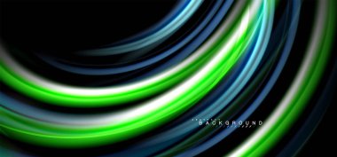 Siyah arka plan üzerinde renkli dalga satırları