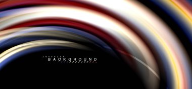 Siyah arka plan üzerinde renkli dalga satırları