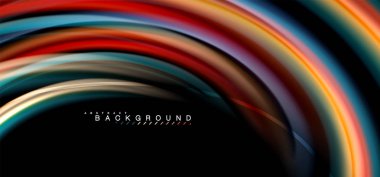 Siyah arka plan üzerinde renkli dalga satırları