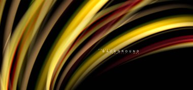 Siyah arka plan üzerinde renkli dalga satırları