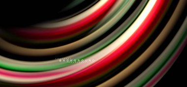 Siyah arka plan üzerinde renkli dalga satırları