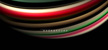 Siyah arka plan üzerinde renkli dalga satırları