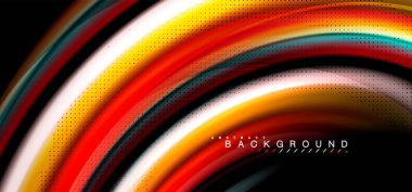 Siyah arka plan üzerinde renkli dalga satırları