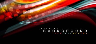 Siyah arka plan üzerinde renkli dalga satırları