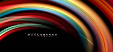 Siyah arka plan üzerinde renkli dalga satırları