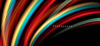 Siyah arka plan üzerinde renkli dalga satırları