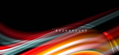 Siyah arka plan üzerinde renkli dalga satırları