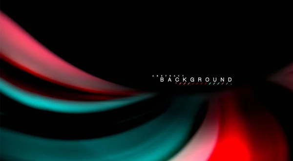 Abstrakt våg linjer vätska rainbow stil färg ränder på svart bakgrund. Konstnärliga illustration för presentation, app tapeter, banderoll eller affisch — Stock vektor