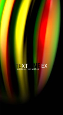 Dalga satırları sıvı gökkuşağı tarzı renk çizgili siyah arka plan üzerine soyut. Sunum, app duvar kağıdı, başlık sayfası veya poster için sanatsal illüstrasyon