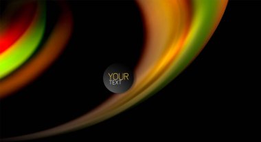 Dalga satırları sıvı gökkuşağı tarzı renk çizgili siyah arka plan üzerine soyut. Sunum, app duvar kağıdı, başlık sayfası veya poster için sanatsal illüstrasyon