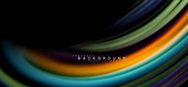 Siyah arka plan üzerinde renkli dalga satırları