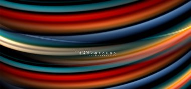 Siyah arka plan üzerinde renkli dalga satırları