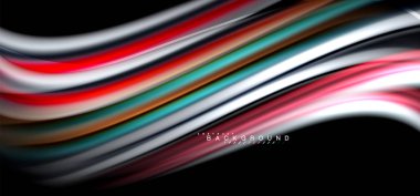 Siyah arka plan üzerinde renkli dalga satırları