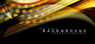 Siyah arka plan üzerinde renkli dalga satırları