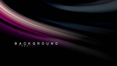 Dalga satırları sıvı gökkuşağı tarzı renk çizgili siyah arka plan üzerine soyut. Sunum, app duvar kağıdı, başlık sayfası veya poster için sanatsal illüstrasyon vektör