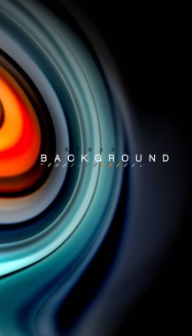 Siyah arkaplanda soyut dalga çizgileri sıvı gökkuşağı stili renk çizgileri