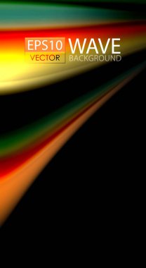 Dalga satırları sıvı gökkuşağı tarzı renk çizgili siyah arka plan üzerine soyut. Sunum, app duvar kağıdı, başlık sayfası veya poster için sanatsal illüstrasyon