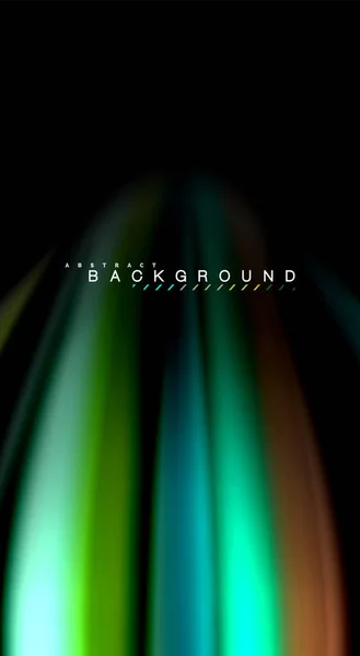 Αφηρημένο κύμα γραμμές ρευστό rainbow στυλ χρώμα ρίγες σε μαύρο φόντο. Καλλιτεχνική απεικόνιση για παρουσίαση, app ταπετσαρία, banner ή αφίσα — Διανυσματικό Αρχείο