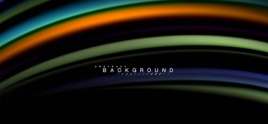 Siyah arka plan üzerinde renkli dalga satırları