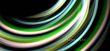 Siyah arka plan üzerinde renkli dalga satırları