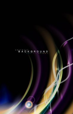 Siyah, sıvı üzerinde renk parlak ışık efektleri çok renkli dalgalı şekil stil