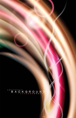 Siyah, sıvı üzerinde renk parlak ışık efektleri çok renkli dalgalı şekil stil