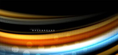 Siyah arka plan üzerinde renkli dalga satırları