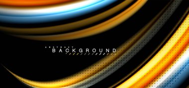 Siyah arka plan üzerinde renkli dalga satırları