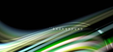 Siyah arka plan üzerinde renkli dalga satırları