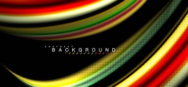 Siyah arka plan üzerinde renkli dalga satırları