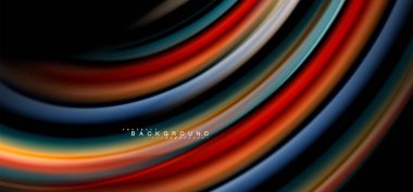 Siyah arka plan üzerinde renkli dalga satırları